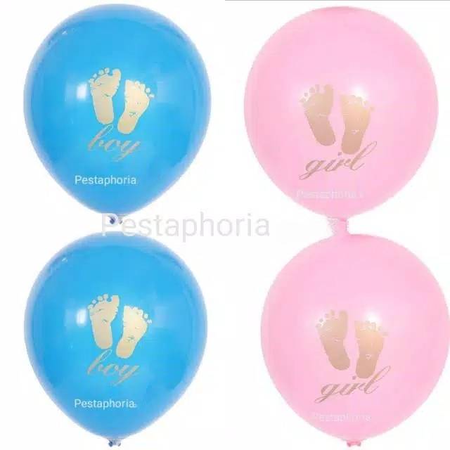 1 Set isi 10 pcs Balon Latex Baby Shower Print Kaki Bayi / Baby Foot Boy / Girl Size 10 inch