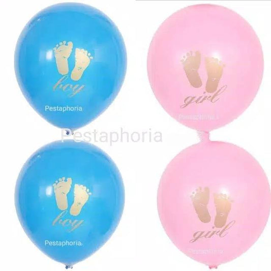 1 Set isi 10 pcs Balon Latex Baby Shower Print Kaki Bayi / Baby Foot Boy / Girl Size 10 inch