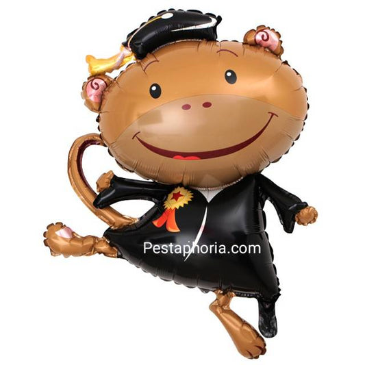 Balon Foil Wisuda/ Graduation Monyet / Monkey Jumbo Size 100 cm