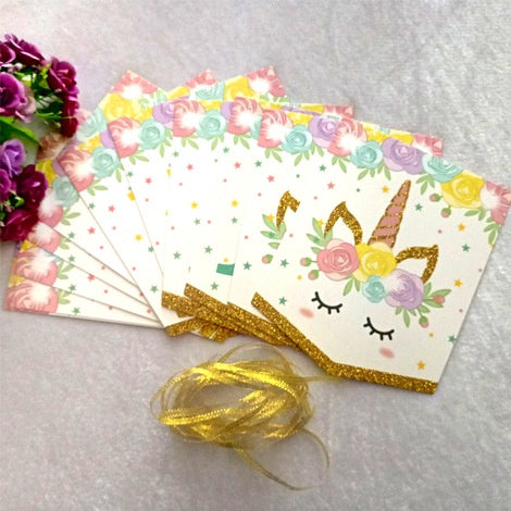 Bunting Flags / Banner Happy Birthday HBD Unicorn Eyelash Gold Glitter
