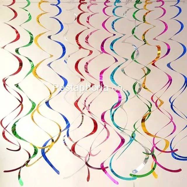 6 pcs Spiral Swirl Decoration / Dekorasi Spiral Gantung