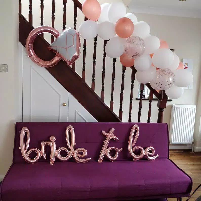 Balon Foil Tulisan bride to be latin sambung
