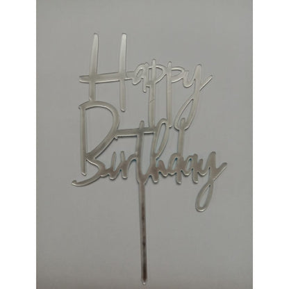 Cake Topper Acrylic / Topper Kue Akrilik Happy Birthday Sweet Seventeen Rose Gold