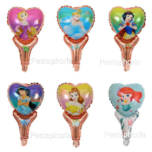 Balon Foil Pentung Princess Rapunzel, Belle, Cinderella, Ariel, Jasmine, Snow White