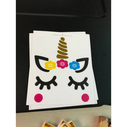Stiker Bobo Balon PVC ukuran 12 x 12 cm / Balloon Sticker Tulisan Happy Birthday / Love You / Unicorn