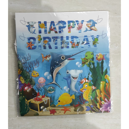 Bunting Flag / Banner Happy Birthday HBD Ocean / Underwater Theme