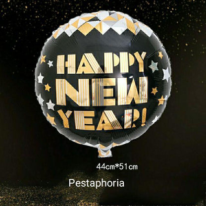 Balon Foil Happy New Year / Dekorasi Tahun Baru
