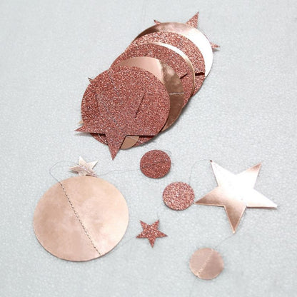 Star mix Round 2 warna Party Garland Metalik 4 meter