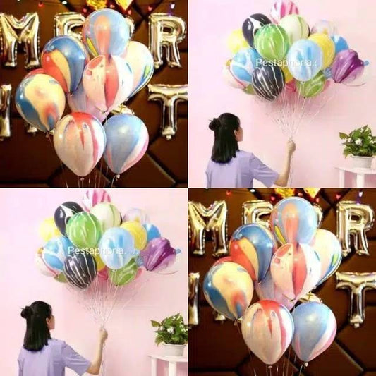 10 pcs Balon Latex / Lateks Marble Size 10 inch