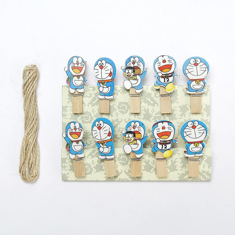 Wooden Clip Set Character / Penjepit Foto Kayu Karakter Kartun / Jepitan Kayu
