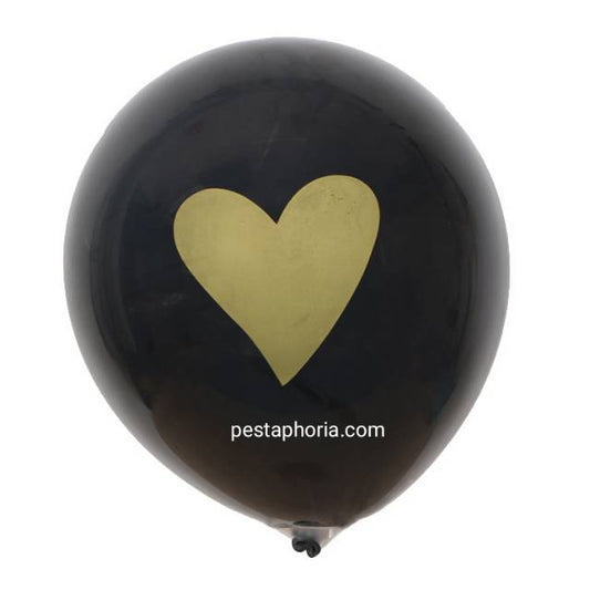 10 pcs Balon Latex / Latex Hitam Print Love Size 10 inch