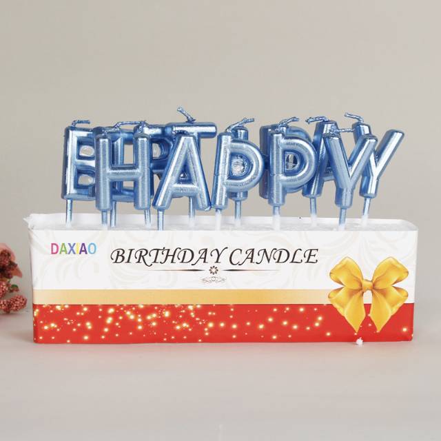Lilin Ulang Tahun Huruf Kapital / Happy Birthday  Candle
