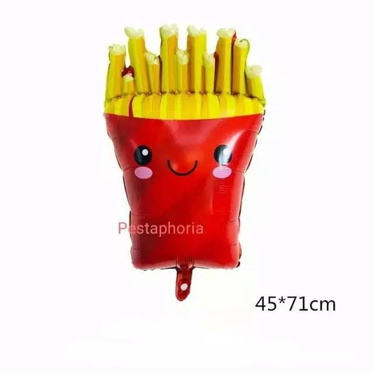 Balon Foil Pop Corn, French Fries, Ice Cream Smile Jumbo