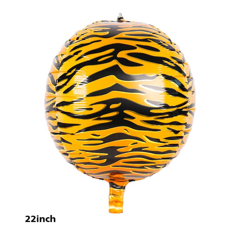 1 set isi 5 Balon Foil Bulat 4D Motif Animal Print Hewan Leopard Macan Zebra Ular Jerapah 22 inch
