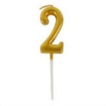 Lilin Angka Ulang Tahun Ultah / Birthday Numeric Candle / Birthday Number Candle Warna Gold Metalik