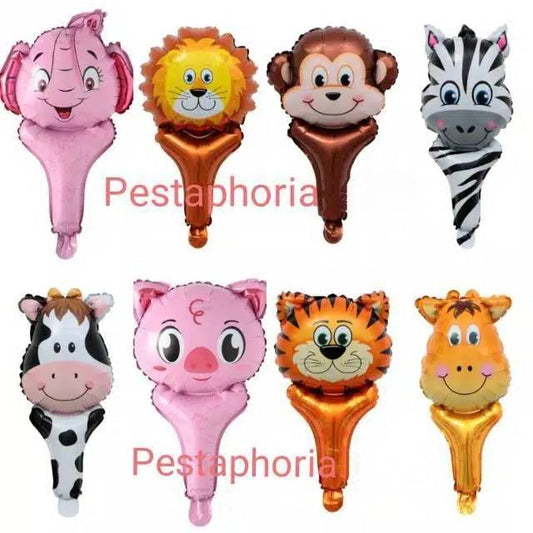 Balon Foil Pentung / Tongkat / Tenis Kepala Hewan / Animal Head