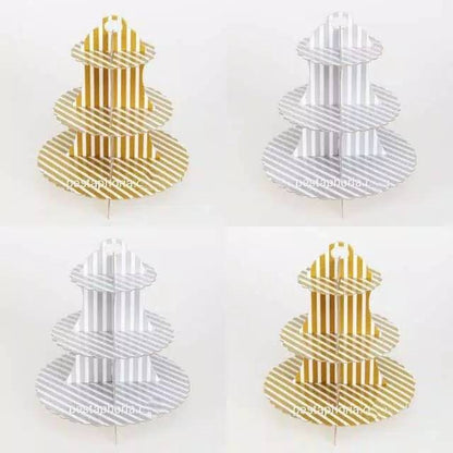 3 Tier Cupcake Stand / Cake Stand Gold & Silver