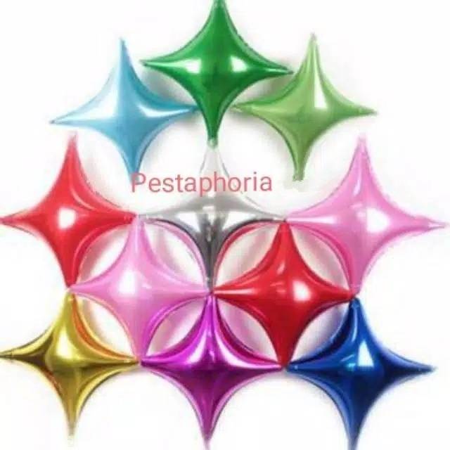 Balon Bintang / Star Segi Empat Size 25 cm / 10 inch