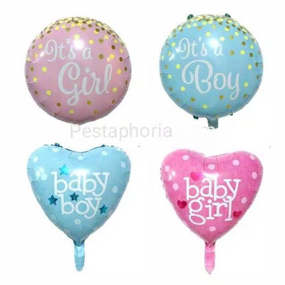 Set Balon Foil Baby Shower Hello Baby It's A Girl / It's A Boy / Baby Boy/ Baby Girl Pastel