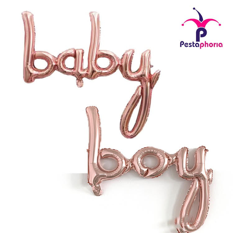 Balon Foil Huruf Latin kecil baby boy / baby girl
