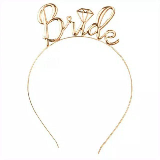 Bando / Headband Metal Tulisan Bride Aksesoris Bridal Shower / Bride To Be
