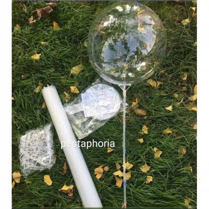 Stick/stik Balon PVC / Foil Panjang 70 cm Warna Transparan / Bening