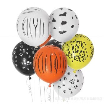 12 pcs Balon Latex / Lateks Size 12 inch Motif Animal Print / Pattern