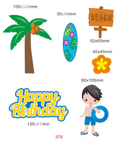Cake Topper Happy Birthday Beach Boy / Beach Girl