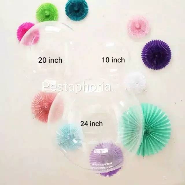 Balon PVC Transparan Size 10 ( 25 cm ) / Transparent Bobo Bubble Balloon Size 10 ( 25 cm )