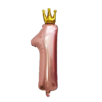 Balon Foil Angka 1 Crown Jumbo Size 90 cm