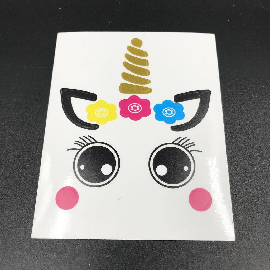 Stiker Bobo Balon PVC ukuran 12 x 12 cm / Balloon Sticker Tulisan Happy Birthday / Love You / Unicorn