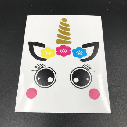 Stiker Bobo Balon PVC ukuran 12 x 12 cm / Balloon Sticker Tulisan Happy Birthday / Love You / Unicorn