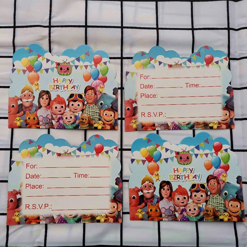 10 pcs Undangan Ulang Tahun / Invitation Birthday Card Karakter/Kartun