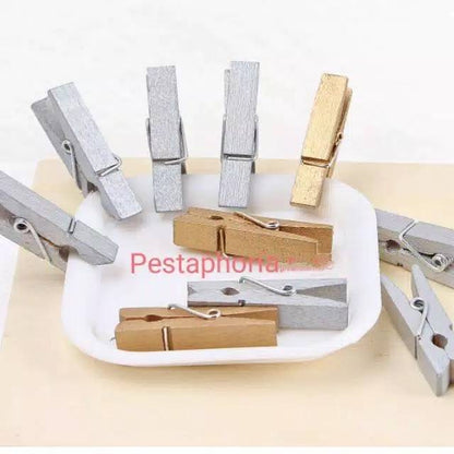 20 pcs Wooden Clip 3,5 cm +  free 1,5 meter tali rami/Wooden Peg/Penjepit Foto Kayu / Jepitan Foto