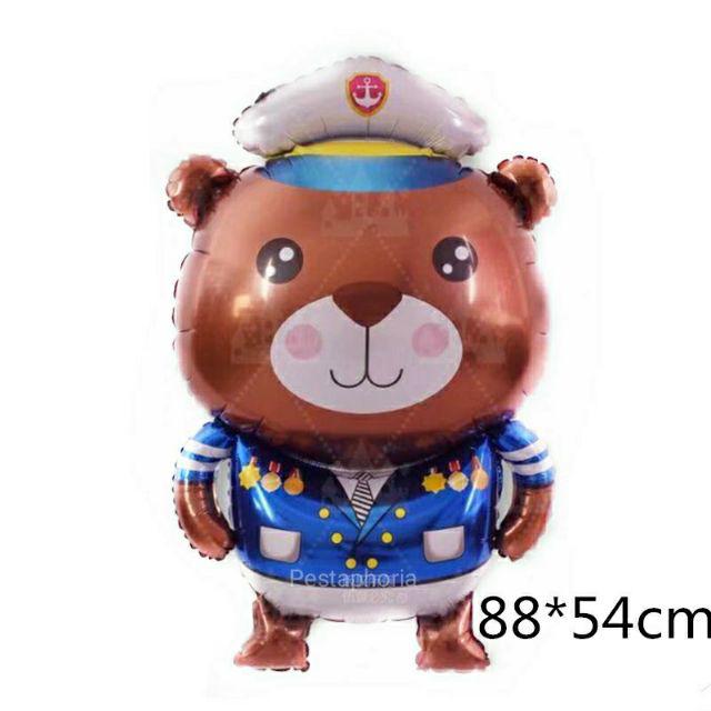 Balon Foil Captain Bear / Penguin / Submarine / Speedboat / Ship Size Jumbo