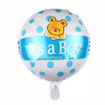Balon Foil Bulat Bear It's A Boy / It's A Girl Size 45 cm