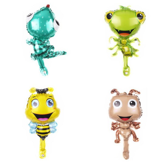 1 Set isi 4 Balon Foil Insect ( Gecko, Bee, Ant, Mantis ) Size Mini