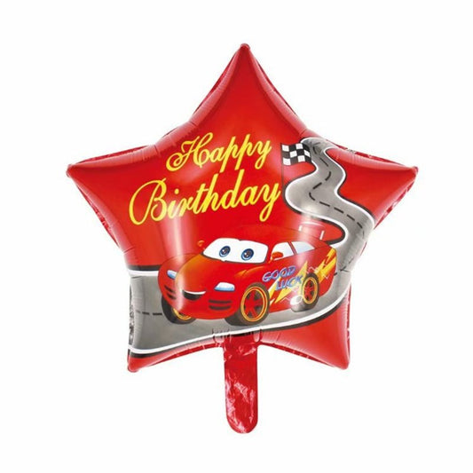 Balon Foil HBD Happy Birthday Star Mcqueen Cars Size 45 cm