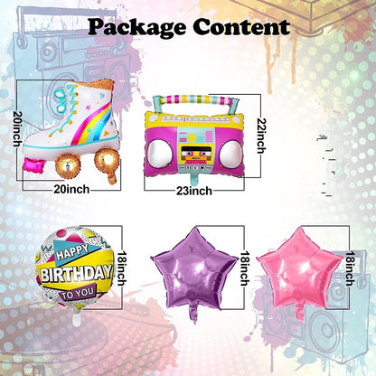 Balon Foil Boombox & Roller Skate Set