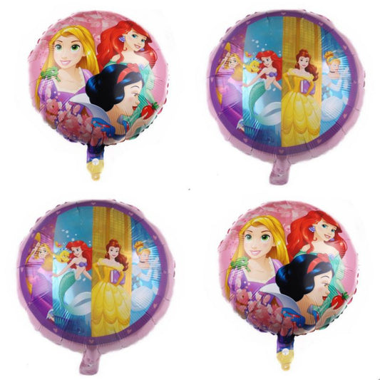Balon Foil Bulat Dsny Princess Mix Size 45 cm