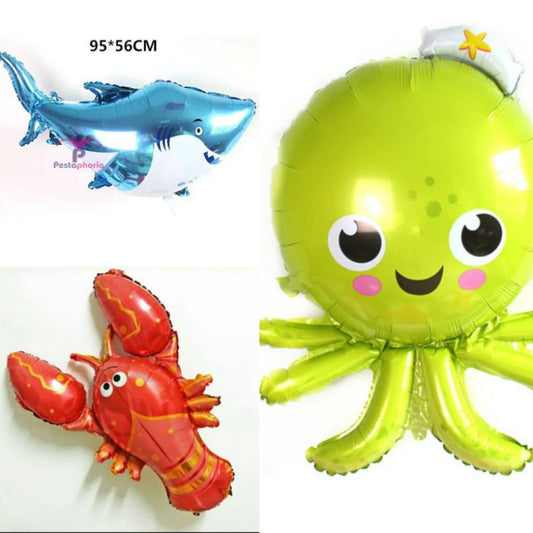 Balon Foil Octopus, Shark, Lobster, Size Jumbo