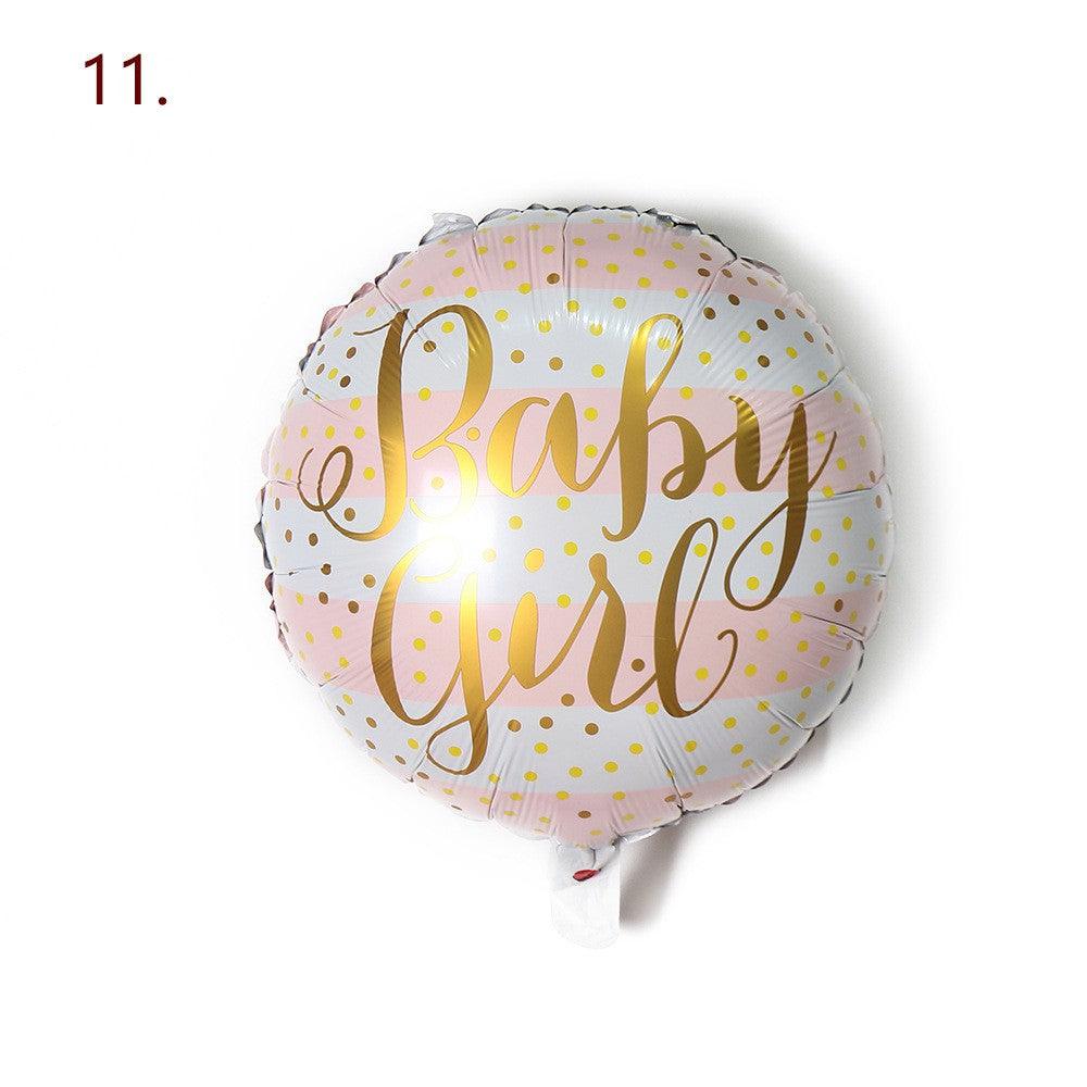 Balon Foil Bulat Tulisan Baby Girl  / Baby Boy Size 45 cm
