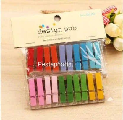 20 pcs Wooden Clip 3,5 cm +  free tali rami / Wooden Peg / Penjepit Foto Kayu / Jepitan Foto