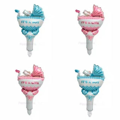 Balon Foil Pentung / Tongkat / Tenis / Handheld Baby Stroller It's A Girl / Boy