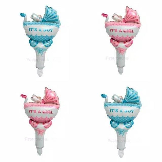Balon Foil Pentung / Tongkat / Tenis / Handheld Baby Stroller It's A Girl / Boy