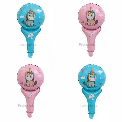Balon Foil Pentung / Tongkat / Tenis Unicorn Bulat