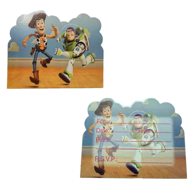 10 pcs Undangan Ulang Tahun / Invitation Birthday Card Karakter/Kartun