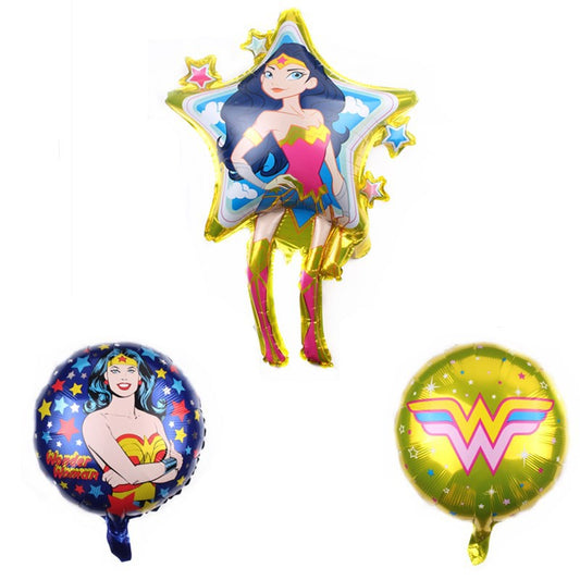 1 Set isi 3 pcs Balon Foil Wonder Woman
