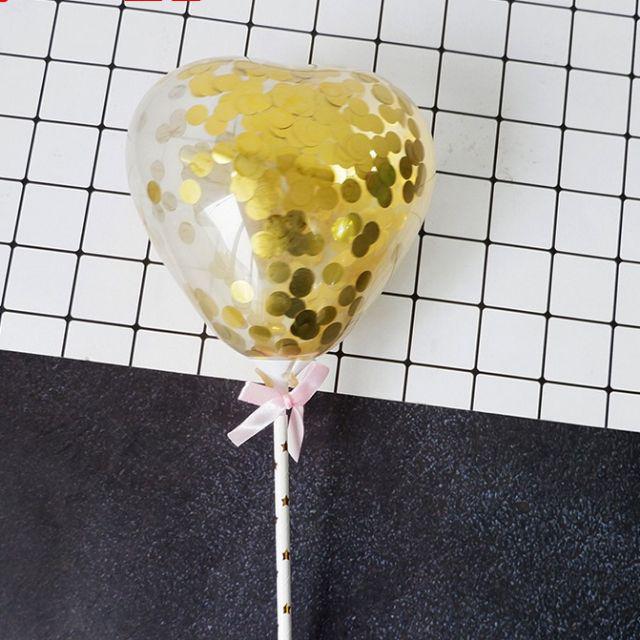 Cake Topper Balon Latex 5 inch isi Confetti u/ Hiasan Kue