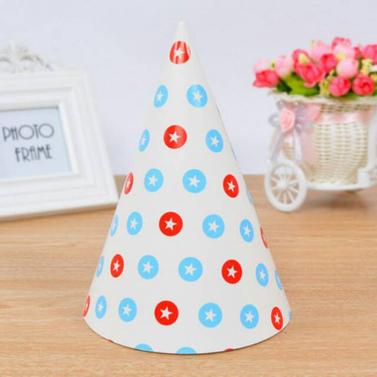 ( isi 5 pcs ) Party Hat/Topi Pesta Ulang Tahun/Ultah Motif Star / Bintang